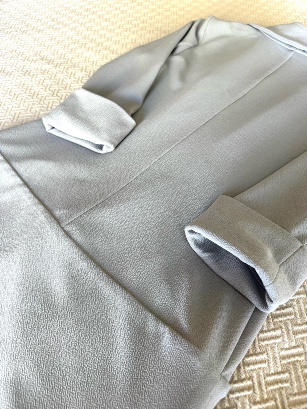 Light Gray Women's Open Front Shawl Collar Jacket by French Mauve - Picture 5 of 5